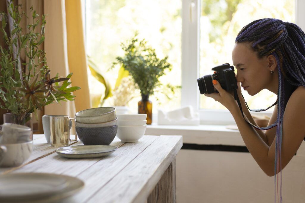 woman-taking-photos-ceramic-kitchenware